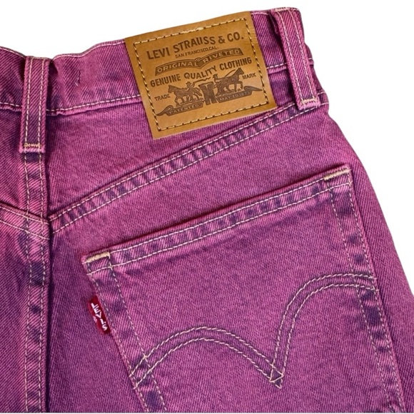 Levi's Pinkish Red High Rise Jean Shorts with Washed Look Size 25 - Picture 10 of 10
